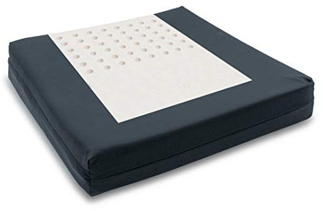 Obbocare Cojín Antiescaras de Espuma Viscoelástica. Cojín Anatómico con Perforaciones y Funda Impermeable Antiácaros. Cojín Ergonómico Cuadrado para Asiento y Silla de Ruedas. 42x42x7CM