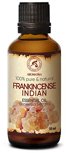 Weihrauchöl 50ml - Indisch - Boswellia Serrata - Weihrauch Öl - Olibanum Öl - Ätherische Öle für Glatte Haut - Aromatherapie - Duftlampe - Aroma Diffuser - Ruhiger Schlaf - Öl Relax