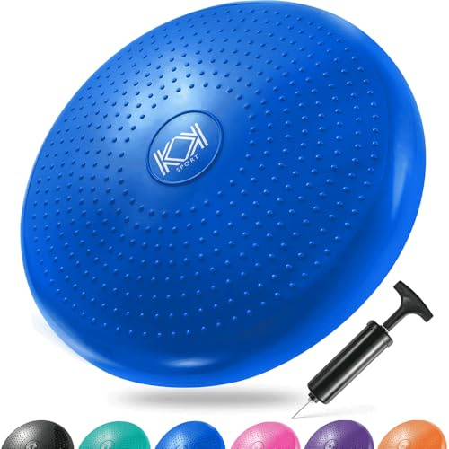 KK Balance Wobble Cushion for Men and Women, Inflatable Anti-Slip Stability Board for Physio, Posture & Fitness, Wobble Cushion (34cm) Balance Board & Fidget Cushion