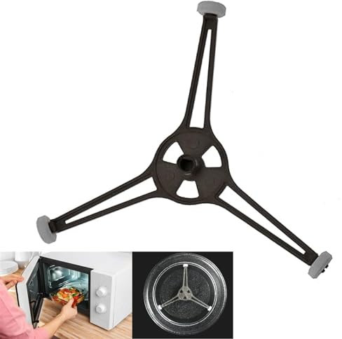 Mikrowellen-Glasteller-Halter, dreiarmiger drehbarer Ringroller, Mikrowellen-Drehteller-Ring, drehbarer Ring-Roller, Glasplatten-Tablett, Halterung für 24,5 cm Drehteller