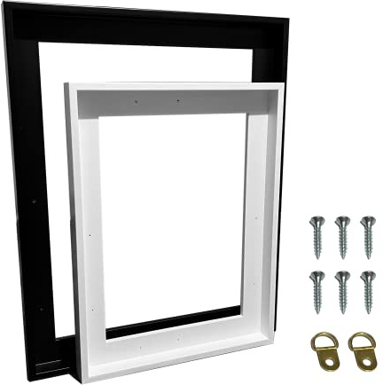 Artnova Cornice in tela galleggiante 50 x 70 cm (nero) – Robusto telaio in legno di pino montato con kit di sospensione incluso, design elegante