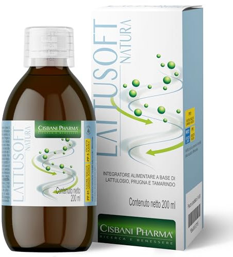 CISBANI PHARMA Lattusoft Accelera il transito intestinale, Sciroppo a base di Lattulosio, Prugna e Tamarindo per la Naturale Regolarità Intestinale, Contro feci dure e Colon irritabile Sollievo Rapido