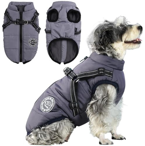 Savlot Hundejacke Winterweste Jacken Hundemantel Hundepullover Haustier Skifahren Kostüm Ärmellose Baumwolle Gepolsterte Weste Mit Brustgurt Gurt