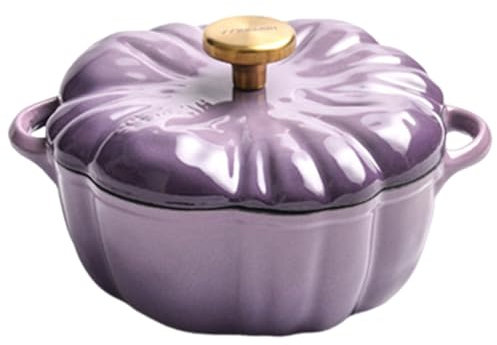 Pentola di zucca, pentola da 1,5 litri da 6,3 pollici per forno olandese con coperchio e manici, piatto di zucca carini, piccole pentole di zucca per cucinare