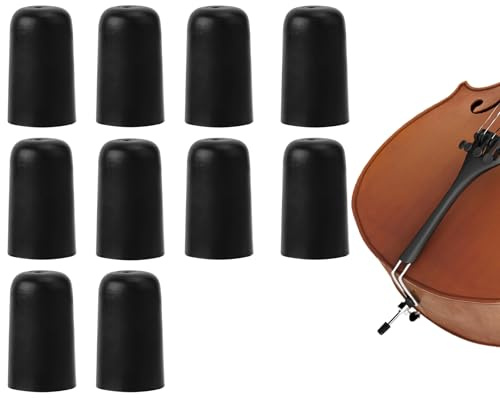 4pcs Cello Endpin Rubber Tip, Black Cello Endpin Stopper Rock Stopper the Original Slipstop Holder Rubber Tip Plug End Pin Cap Protector for Practice Performance