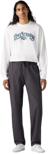 Levi's Herr XX Chino Easy Relaxed Cotton Linen Trousers Dark Phantom Cotton Linen Black S