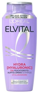 2 er Pack L’Oréal Paris Elvital XL Hydra Hyaluronic 72H Feuchtigkeits-Auffüllendes Shampoo 2 x 400 ml