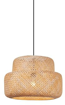 QAZQA - Japandi Japandi-Pendelleuchte I Pendellampe I Hängelampe I Pendellampe I Pendelleuchte I Lampe I Leuchte Schwarz mit Bambus - Kea I Wohnzimmer I Schlafzimmer - Stahl Rund I Länglich - LED geei