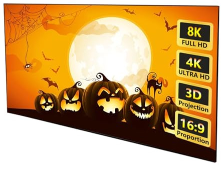 Pantalla de Proyección Gris con Marco Fijo 80/100 Pulgadas, 16:9 Pantalla de Proyector 8K 4K Ultra HD 3D for Cine en Casa en Interiores(100in 16:9)