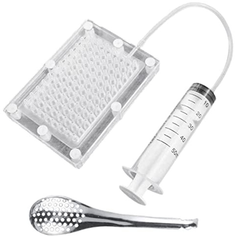 Pineeseatile Professionale Gastronomia Molecolare Caviale Maker Dispenser Gourmet Filtro Caviale Sferificazione Contagocce con Strumenti per Tubo e Cucchiaio, Kit di Gastronomia Molecolare