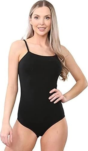 ArkXani Women’s Cotton Stretch Leotard Bodysuit Sleeveless Thin Strap Ballet & Dance Camisole for Yoga, Gymnastics & Exercise All-in-One Cami Top for Ladies & Girls (UK Sizes S–2XL)