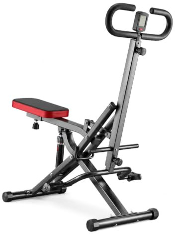 Machine a Squats Pliable pour la Maison, Resistance reglable, Appareil d'entrainement pour fessiers et Jambes, Noir
