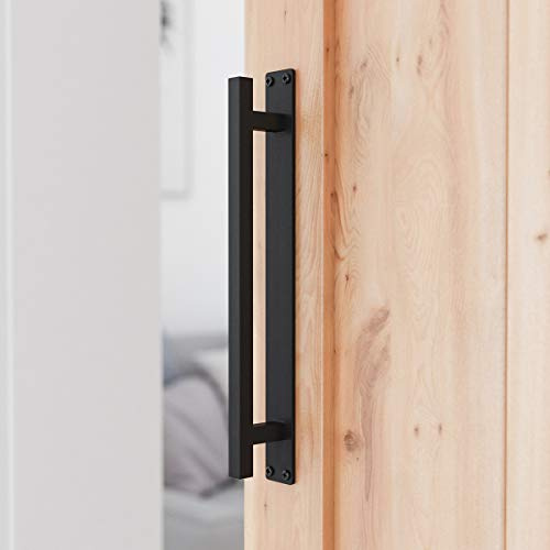 SMARTSTANDARD 12” Rustic Barn Door Handle for Sliding Door, Heavy Duty Barn Door Pull, Antique Long Base Gate Handle