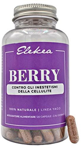 Integratore Anticellulite e drenante forte 120cps con frutti rossi richberry 6000™, centella asiatica e vitamina C, supporta il microcircolo e combatte la ritenzione idrica gambe - Made in Italy
