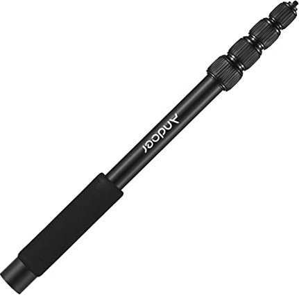 Andoer Perche De Microphone Portable Extensible à 5 Sections En Alliage D'Aluminium Pour Microphones Avec Vis Et Filetage De 6,35 Mm Avec Verrous En Mousse 40 Cm-155 Cm Longueur RéGlable De 3 Kg