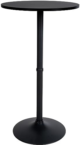 CLP Stehtisch Rund I Tischplatte Ø 60 cm | Stabiles Metallgestell, Farbe:schwarz/schwarz