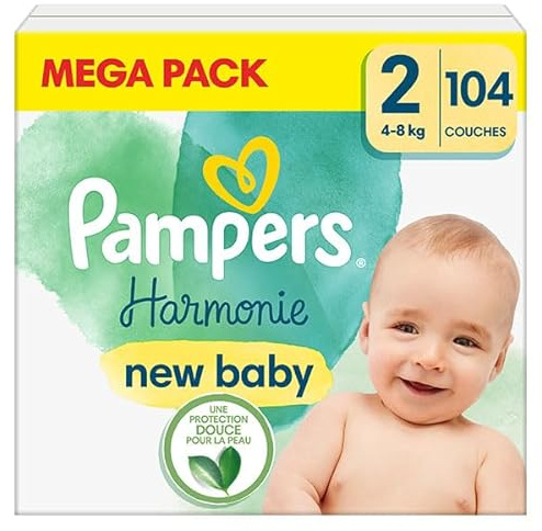 Pampers New Baby Harmonie 104 Windeln Größe 2 (4-8 kg)
