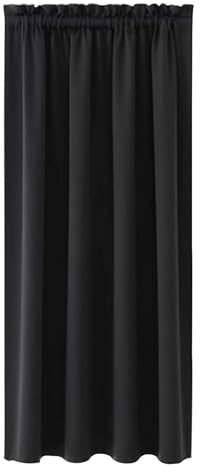 NAKIHOUSE 1 rideau occultant thermique avec fente sur le dessus pour porte, fenêtre, salon, chambre à coucher, noir, 241,3 cm