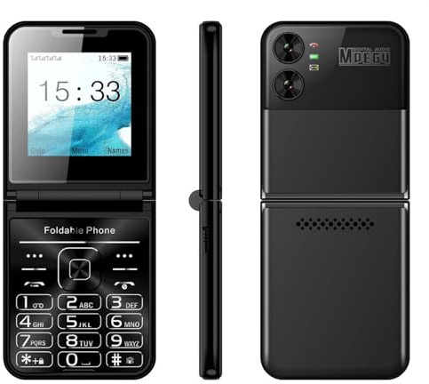 Téléphone Portable à Rabat pour Personnes âgées, Téléphone Portable 2,6 Pouces, débloqué, 2G, Gros Bouton, Son Fort, Téléphone de Base pour Personnes âgées (Black)