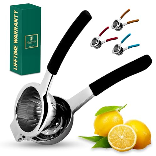 Stainless Steel Lemon Squeezer and Lime Press - Heavy Duty Manual Citrus Juicer and Handheld Juice Press for Lemons, Limes, and Small Citrus Fruits