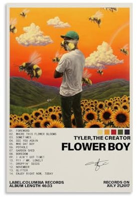 Terp Tyler The Creator Flower Boy Music Album Cover Poster - Gift for Friend, Bedroom Living Room Decor, Modern Aesthetic Unframed 12x18inch (30x45cm)