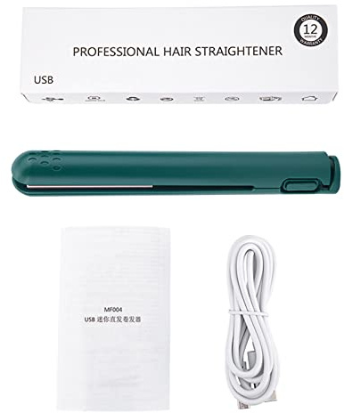 Mini-2-in-1-USB-Haarglätter, Lockenstab, Waver Hair Too Für Das Styling Unterwegs, Mini-Haarglätter in Mehreren Farben(Grün)