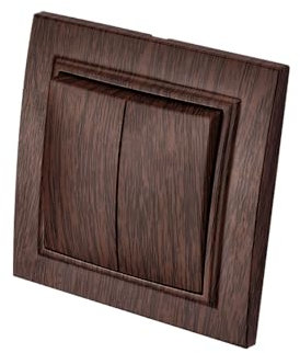 Interrupteur simple allumage,interrupteur mural Grain de bois foncé 2 voie,interrupteur mécanique mural 86 mm, interrupteur standard 10 Amp, 250 V