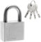 KtbeYTi Candado de Acero Inoxidable 304 con 4 Llaves, Protección Impermeable y de Alta Seguridad para uso en Exteriores, 40 mm