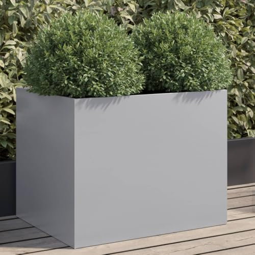 Xichuzi Pflanzkübel Silbern 62x47x46 cm Verzinkter Stahl, Blumentopf Draussen, Blumenkübel, Pflanzkübel, Übertopf, Pflanzentopf, Blumenkasten, Flower Pot, Pflanztrog, Flowerpot - 841606