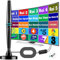 Yowrepu 2025 Antenna TV Interna, Portatile, Amplificata Potente con Base Magnetica/5m Cavo Coassiale/Connettore tipo F, Supporta DVB-T2/VHF/UHF, Compatibile con 4K/1080P - Blue