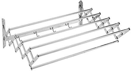 Portasciugamani Portasciugamani Teleswall Stendino per bucato a Fisarmonica Non occupa Spazio 5 aste Adatto per bagno/80 cm (90 cm)