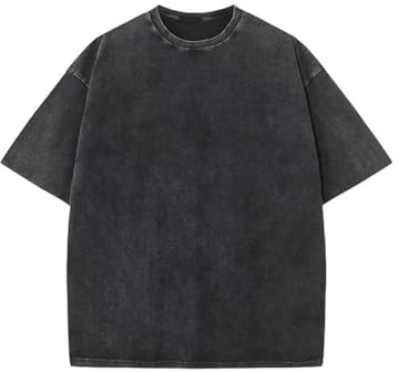 LuminBlaze Oversized Tee Shirt Homme Basic Tshirt en Coton T-Shirts Unisex Vintage Tee Casual Loose Fit Short Sleeve Washed Solid Unisex