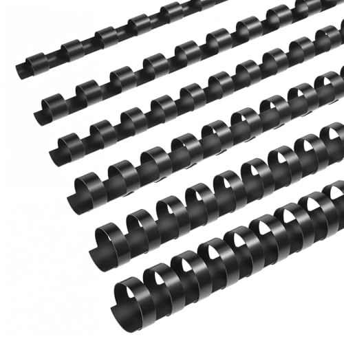 150 Pack Plastic Binding Comb Spines Black Comb Binding-Spines 19 Ring Binding-Spines Black Binding Combs for Letter Size Paper (1/4 5/16 3/8 1/2 5/8 3/4 in,Black)
