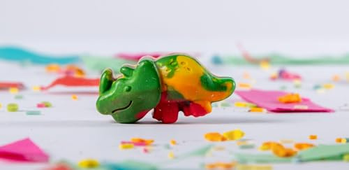 5 x Dinosaur Dino Wax Crayons: Small Jurassic Shaped Colouring Crayons, Birthday Present Gift, Party Bag Favour Fillers, Kids Colour Craft