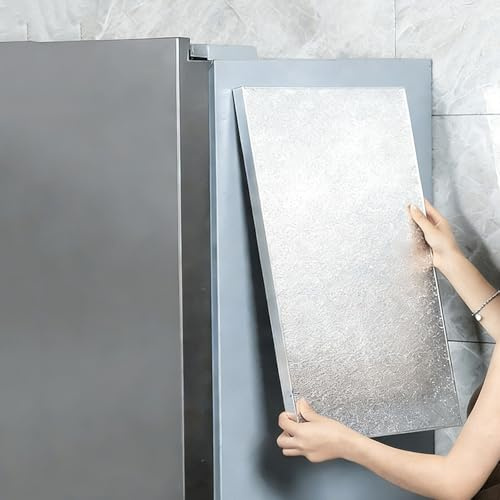 Plaque Isolante Anti Feu en Aluminium, Panneau Isolant Thermique Rigide 2 cm, Tapis de Protection Thermique pour Four Frigo Cuisine Plans de Travail Cuisinières à Gaz(Adhesive Type,60 x 120 cm)