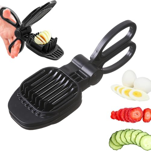 Herramienta de cortadora de cocina - Picadora portátil de acero inoxidable, rebanadora de huevos de fresa para kiwis, uva, huevos, verduras, postres, ensalada, pastel | Superposición perfecta de yogur