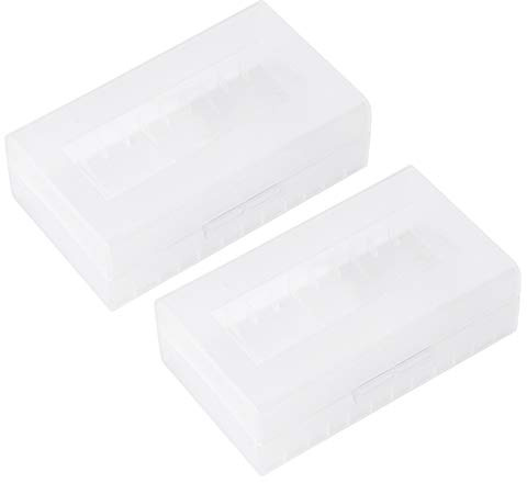 2PCS 2 * 20700/21700 Battery Box Container Waterproof Battery Storage Box, Size 9 x 8 x 2.5 cm, Transparent
