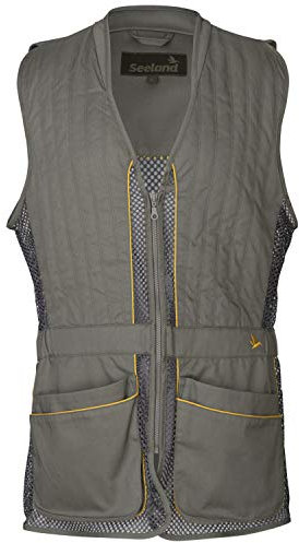 Seeland leichte Schießweste mit großen Patronentaschen für Herren Skeet II und YKK®-Reißverschluss - Skeetweste mit verstärkten Schultern und Innentasche für Schulterpolster, Größe:S