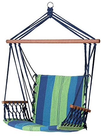 ATOSA silla hamaca textil con barra 200*100 cm multicolor azul