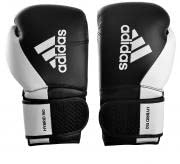 adidas Hybrid 150 Boxing Gloves - Leather Training Boxing Gloves for Men & Women - Kickboxing, Heavy Bag, MMA & Workout Gloves - Available in 10, 12, 14, 16 oz - Black/White, White/Black