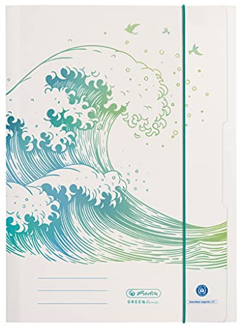 Herlitz 50033928 Portfolio Folder A4, Motif: GREENline Wave, 1 Piece