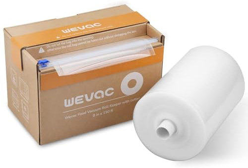 Wevac Sachet Sous Vide Alimentaire Rouleaux de 20x4500cm Sac Mise Sous Vide Alimentaire Sans BPA, Poche Sous Vide Alimentaire Pour la Conservation, avec 1 Boîte de Coupe