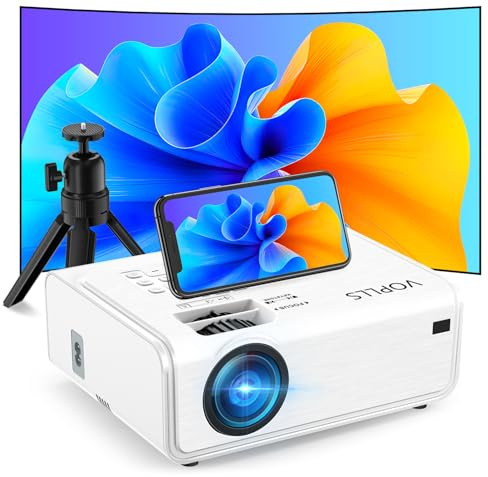 [Elektrisk Keystone 6D/4P] Projektor 4K, 5G WiFi Bluetooth-projektor 20000L, VOPLLS Native 1080P-projektorer med PPT, Zoom, utomhusprojektorer för TV Stick/iOS/Android