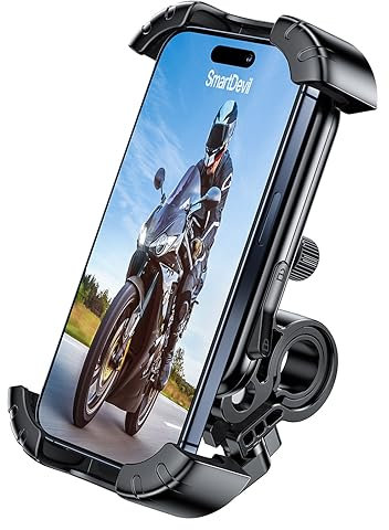 SMARTDEVIL Handyhalterung Fahrrad Handyhalterung Motorrad Mobiele und fiets universele 360° fietshouder für iPhone 15 14 Pro Max Plus, SE, 13 12 Pro Max Mini, 11, Xs Max, XR, X, 8, 7(schwarz)