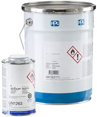 PPG Sigma Coatings Sigmadur 520 2K Marine Paint Polyurethane High Resistance, Universal, RAL colors for Boats, Yachts, Tiles, for Baths, Shower Trays (Red (3020), 20 Liters (232m2))