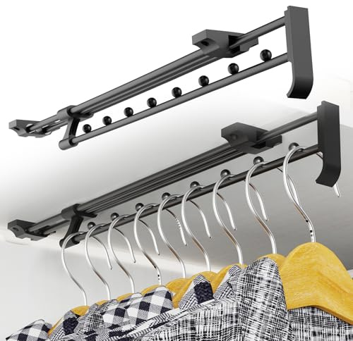 2 PièCes Tringle de Penderie Extensible 30 CM,Tringle Vetement Extensible RéGlable Longueur 30-51.5 CM,Tringle Coulissante Penderie,pour Les Armoires et Les Zones de Rangement