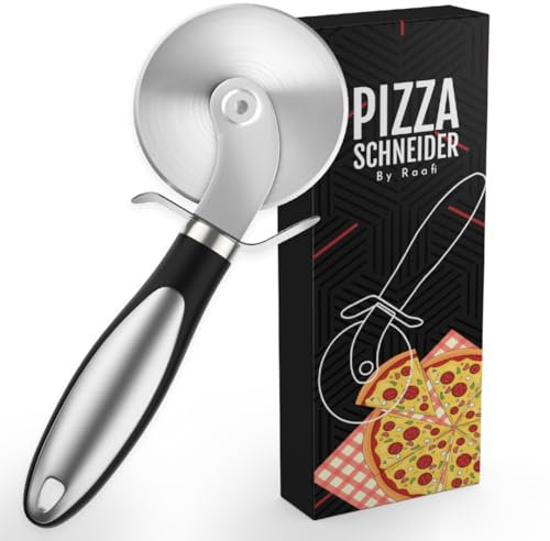 Scharfer Pizzaschneider. Wackelfreier Pizzaroller aus Edelstahl zum mühelosen Schneiden von Pizzen in Scheiben. Schützender Klingenschutz mit rutschfestem Griff.Einfache (Pizza Cutter 7 cm)