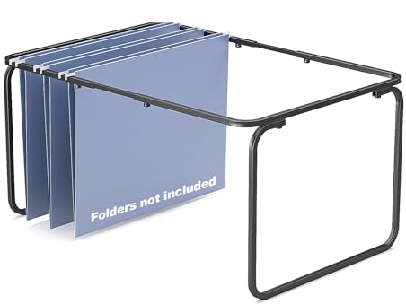 TOPCJ Legal/Letter Size Hanging File Folder Frame,Adjustable Length 16 to 25 inches,Heavy Duty Steel File Cabinet/Drawer Organizer Insert,Hanging Folder Holder for Desktop,12.598 W X 9.45 H,1 Pack