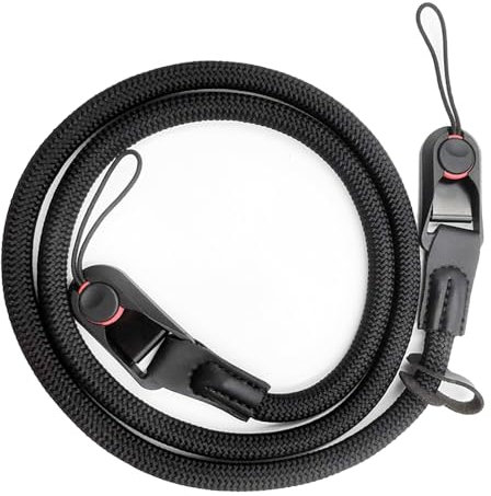 Viojrlly Correa de Cámara Fotográfica de Algodón Suave con Liberación Rápida, Cinturón de Seguridad para Cuello y Hombro, Compatible con DSLR SLR (Negro)