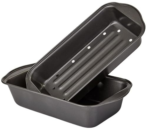 Lakeside Nonstick Meatloaf Pan with Drain Tray Reduce Fat